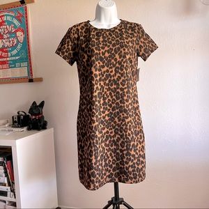 NWT Old Navy Cheetah Shirt Dress Medium Petite
